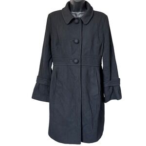 A Pea in the Pod Maternity Pea Coat Sz S Black Wool Blend‎ Classic Chic Winter